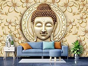 999STORE Designer Beautiful 3D Lord Buddha face Wallpapers for Bedroom ...