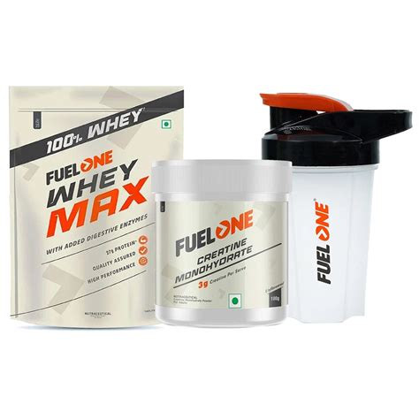 Fuel One Whey Max 1kg Chocolate (Pouch) & Creatine Monohydrate 100g ...