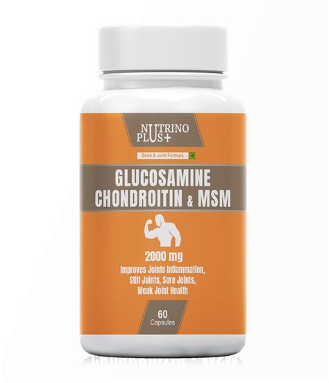 NutrinoPlus Glucosamine Chondroitin & MSM 2000 mg I Veg Capsules I ...