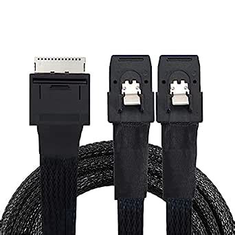 cablecc 50cm OCuLink PCIe PCI-Express SFF-8611 8X 8-Lane to Dual SFF ...