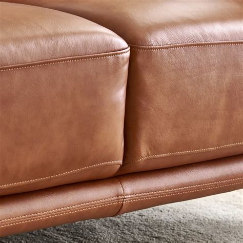 Buy Cinnamon Half Leather 2-Seater Sofa with Cushions - Tan from Home ...