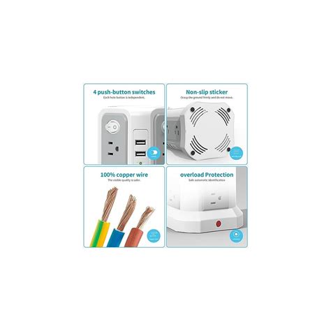 PASSUS Surge Protector Power Strip 10.02 FT Cord, Power India | Ubuy