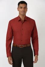 Buy Men Maroon Regular Fit Full Sleeves Formal Shirt Online - 39687825 ...