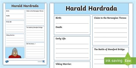 Harald Hardrada Fact File Template