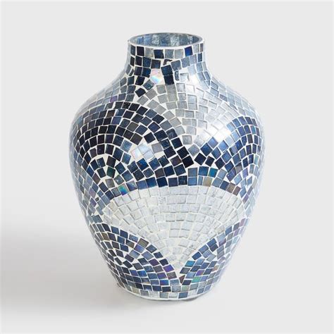 Buy Mable Glass Art Deco Mosaic Vase from Home Centre at just INR 1199.0