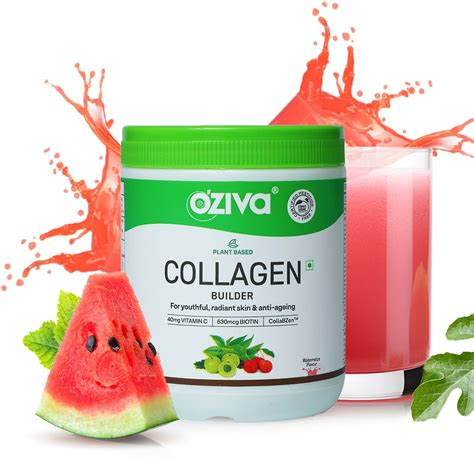 OZiva Vegan Collagen (Watermelon) for Skin, Hair & Nails | Plant-Based ...