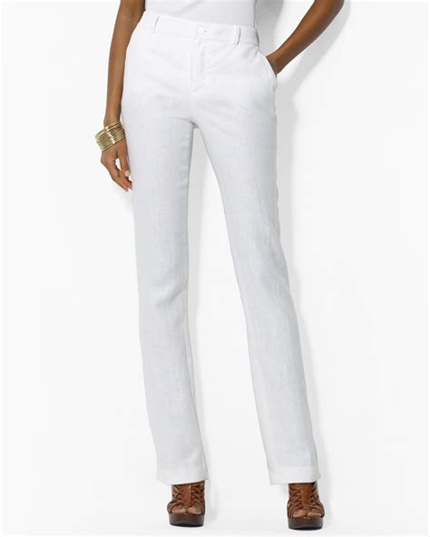 Ralph Lauren Lauren Edita Straight Leg Pants in White - Lyst