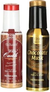 Al Nuaim White Oudh & Chocolate Musk Perfume Spray 1200 Shots Deodorant ...