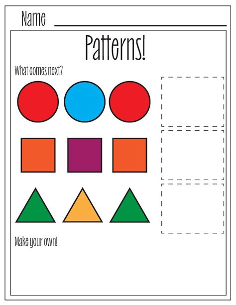 Image result for Types of Patterns Worksheet