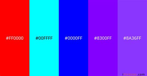 Cyberpunk Color Palette and colors #ff0000 #00ffff #0000ff #8300ff ...