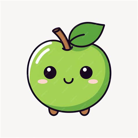 Premium Vector | Cute green apple cartoon