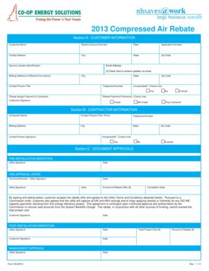 Fillable Online Compressed Air Rebate Form Fax Email Print - pdfFiller