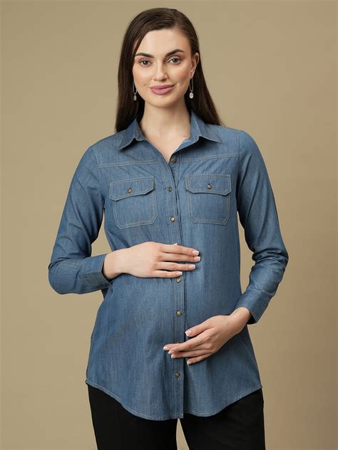 Buy Maternity Full Sleeve Denim Shirt