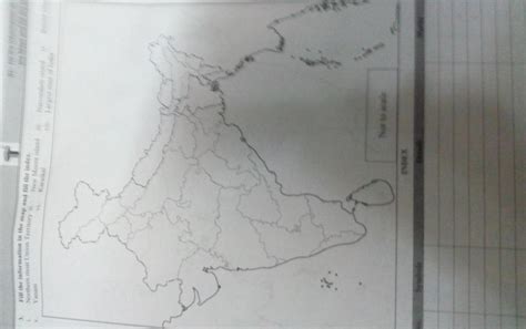 3. Fill the information in the map and fill the index, Northern most ...