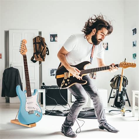 Buy Electric Guitar Stand Bass Stand SUNYIN Wooden Floor Stand For Bass ...