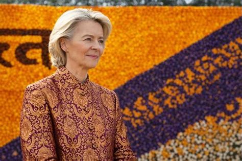 European Style, Indian Soul: Ursula Stuns Modi in Banarasi Brocade at ...