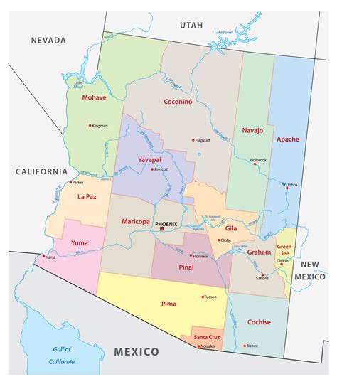 Image result for Arizona County Map