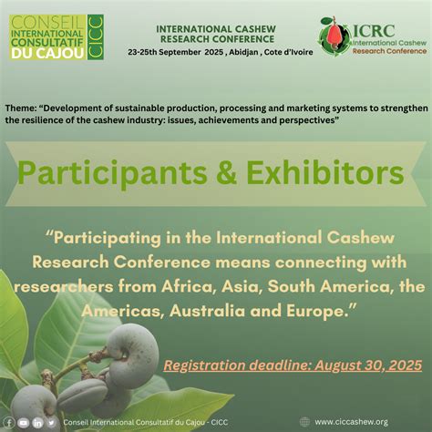 International cashew research conference Abidjan 2025- Call for ...