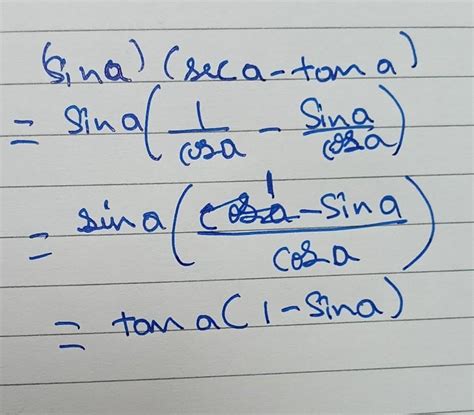 (1 sina) (seca-tana) - Brainly.in