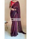 Black and Maroon Georgette Leheriya Saree – kreationbykj