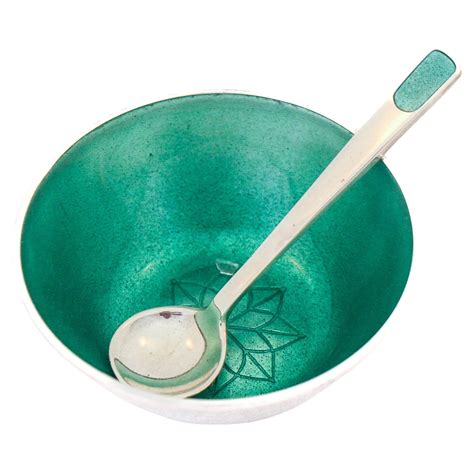 Norwegian Sterling Silver "Viking Ship" Salt Cellar and Spoon at ...