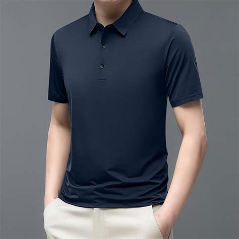 POTETI Casual Polo Shirts for Men Big And Tall Short Sleeve Collared ...