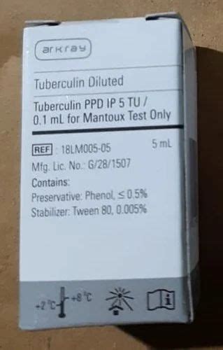 Tuberculin Diluted PPD 5 TU / 0.1 Ml for MANTOUX TEST only, For ...
