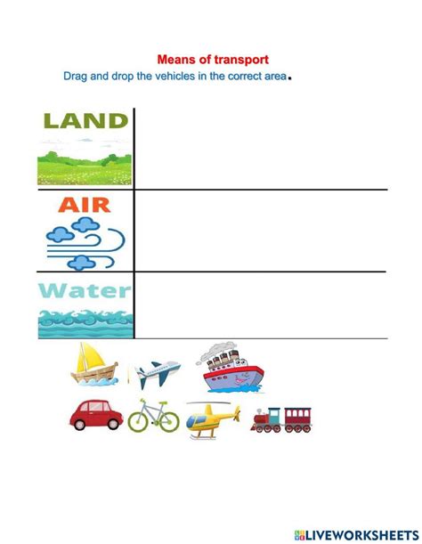 Means of Transportation Worksheet 的图像结果