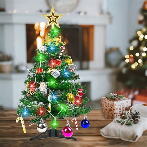 Buy LAZYBEEE Table Top Mini Christmas Tree with LED String Lights, 24 ...