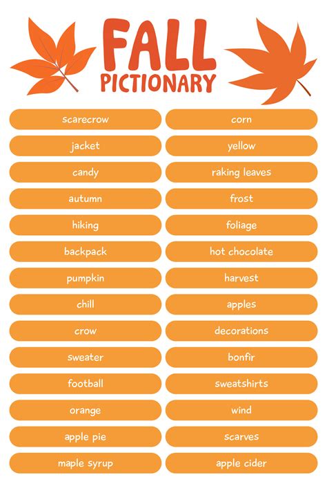Fall Vocabulary Words - 6 Free PDF Printables | Printablee