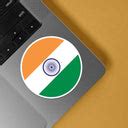 Circle Indian Flag Stickers - Vibrant