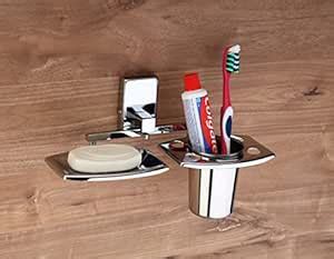 GLOXY Square Shape Wall Mount Stainless Steel Toothbrush Holder with ...