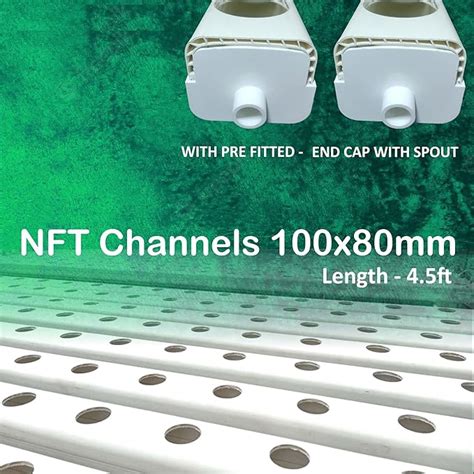 WE Hydroponics NFT Channels 4.5ft, END Cap Spout at Both end, Leak ...