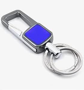 Stylish Hook Locking Silver Metal Carabiner Double Ring Metal Keychain ...