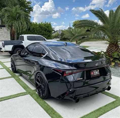 21 Lexus IS350 F Sport Caviar Black Lowered on Vossen HF-5