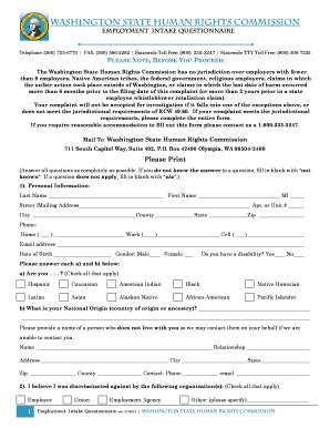 Employment On-line Complaint Questionnaire - Washington State ... - Hum ...