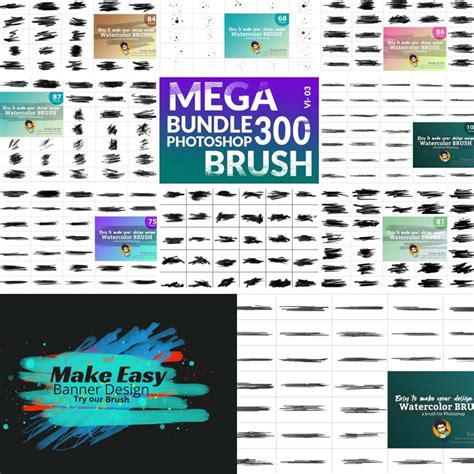 Watercolor Brush Bundle Vl 03 - MasterBundles