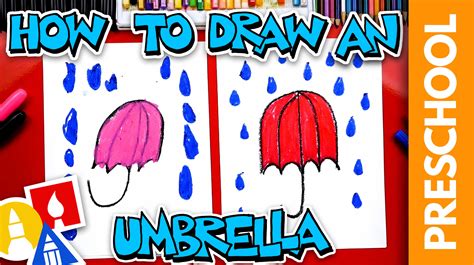 How To Draw An Umbrella - Letter U - Preschool - Art For Kids Hub