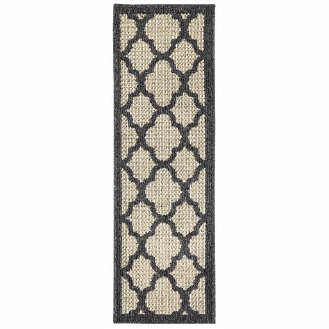 Mohawk Home Pekoe 2 X 5 (ft) Charcoal/Cream Indoor Geometric Runner Rug ...