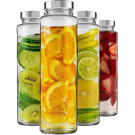 Cello H2O Borosilicate Glass Water Bottle, 1000ml, Multicolour, Set of ...