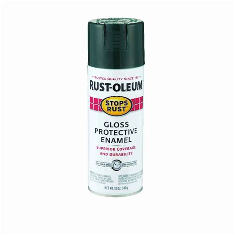 Stops Rust Spray Enamel Paint, Dark Hunter Green Gloss Finish, 12 Ounce ...