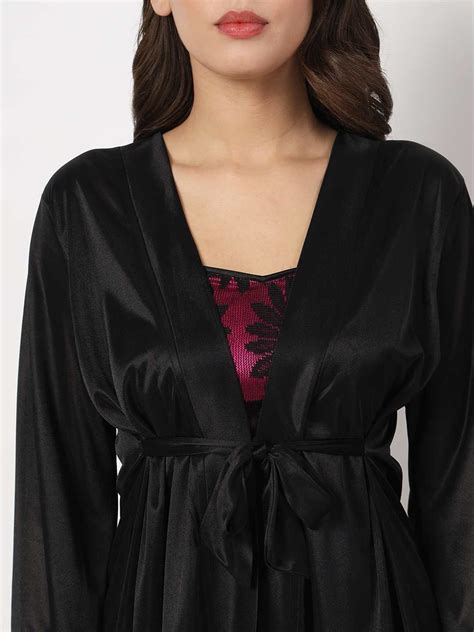 Solid Satin Robe & Bikini Set R6K.B67C.T67C – Klamotten