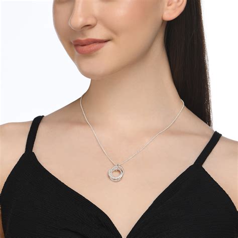 Buy Silver-Plated Twist Circle Necklace - Accessorize India