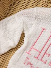 SHEIN Conjunto de Roupa para Fotografia Newborn com Bordado Letra HELLO ...