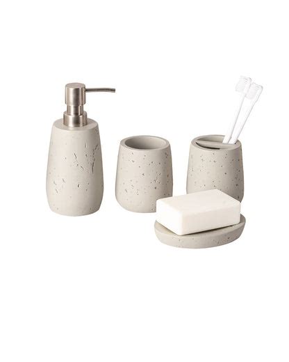 Luxurious Polyresin Bath Set Mouse Grey - Pano