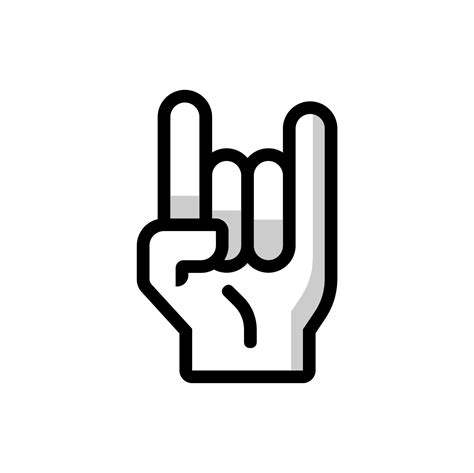rock hand sign logo, cartoon metal hand finger gesture vector icon in ...