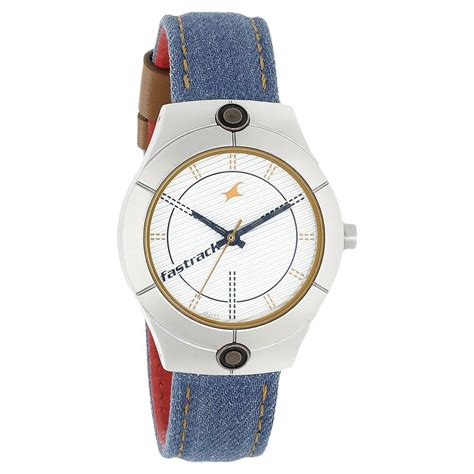 Fastrack Denim Quartz Analog Silver Dial Fabric Strap Watch for Girls