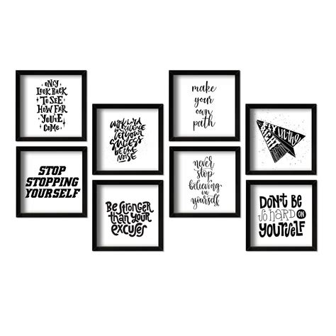 PAPER PLANE DESIGN Framed Quotes Poster Set of 8 for Office Walls ...