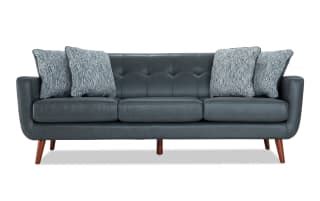 Bettie Charcoal Faux Leather 86'' Sofa & 65'' Loveseat | Bob's Discount ...