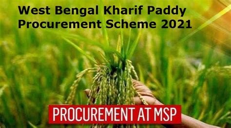 wb kharif paddy procurement scheme 2022 - Cdlu.in
